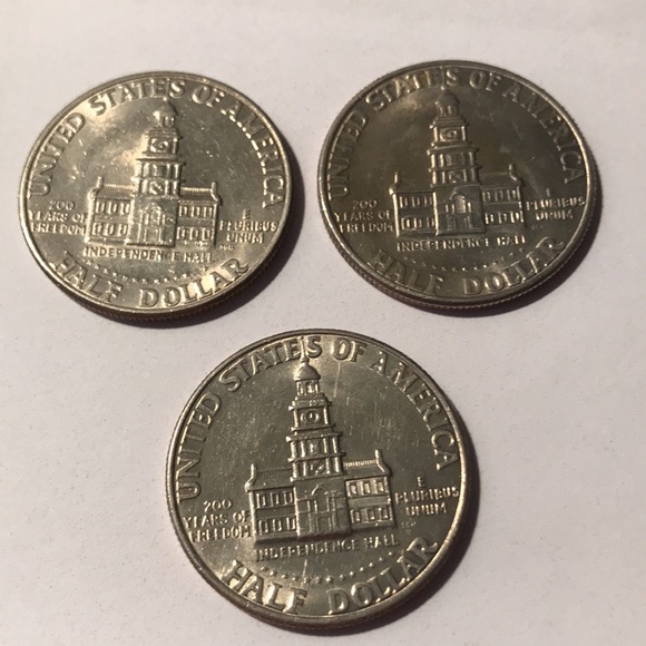 Kennedy 1976 D Bicentennial Half Dollars set of three (3). L@@k! - Picture 2 of 2